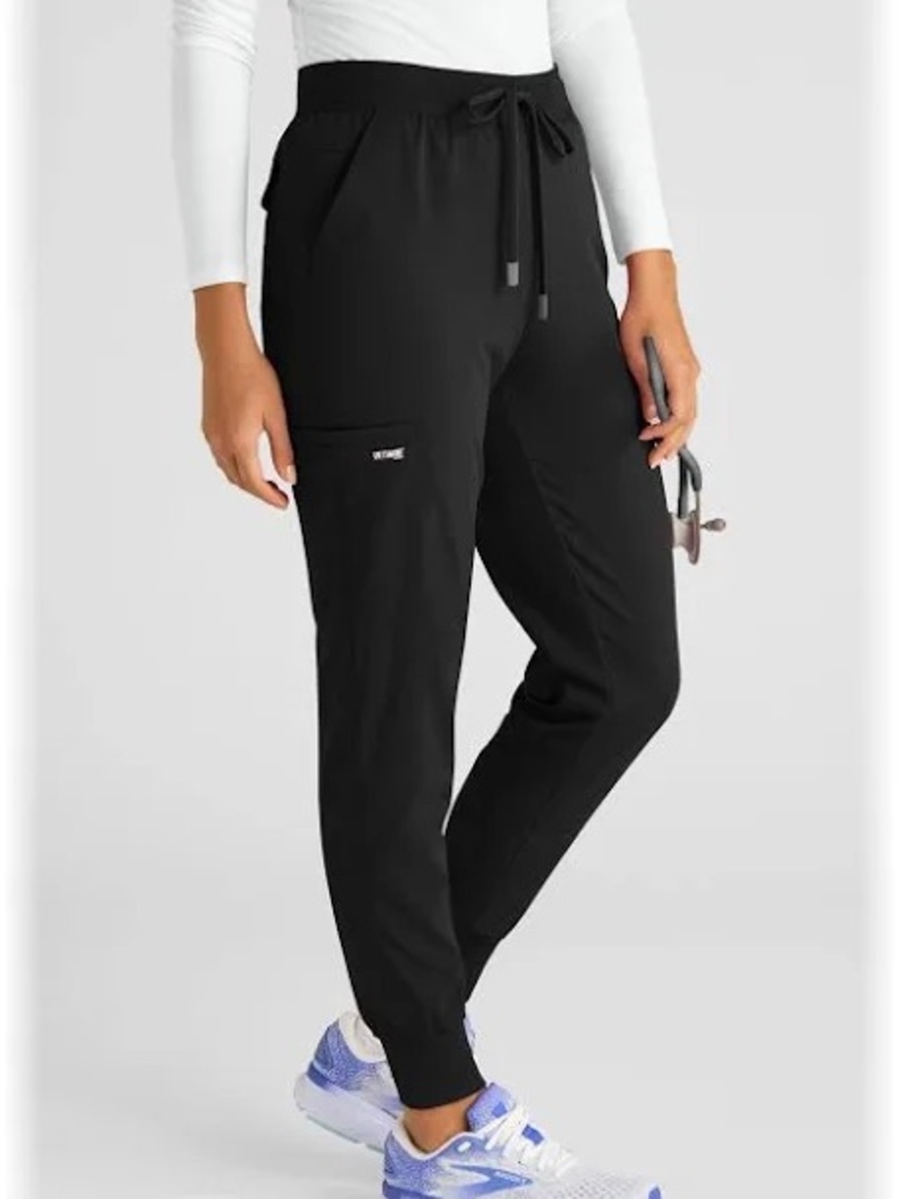 Grey's Anatomy Black Drawstring Cargo Joggers